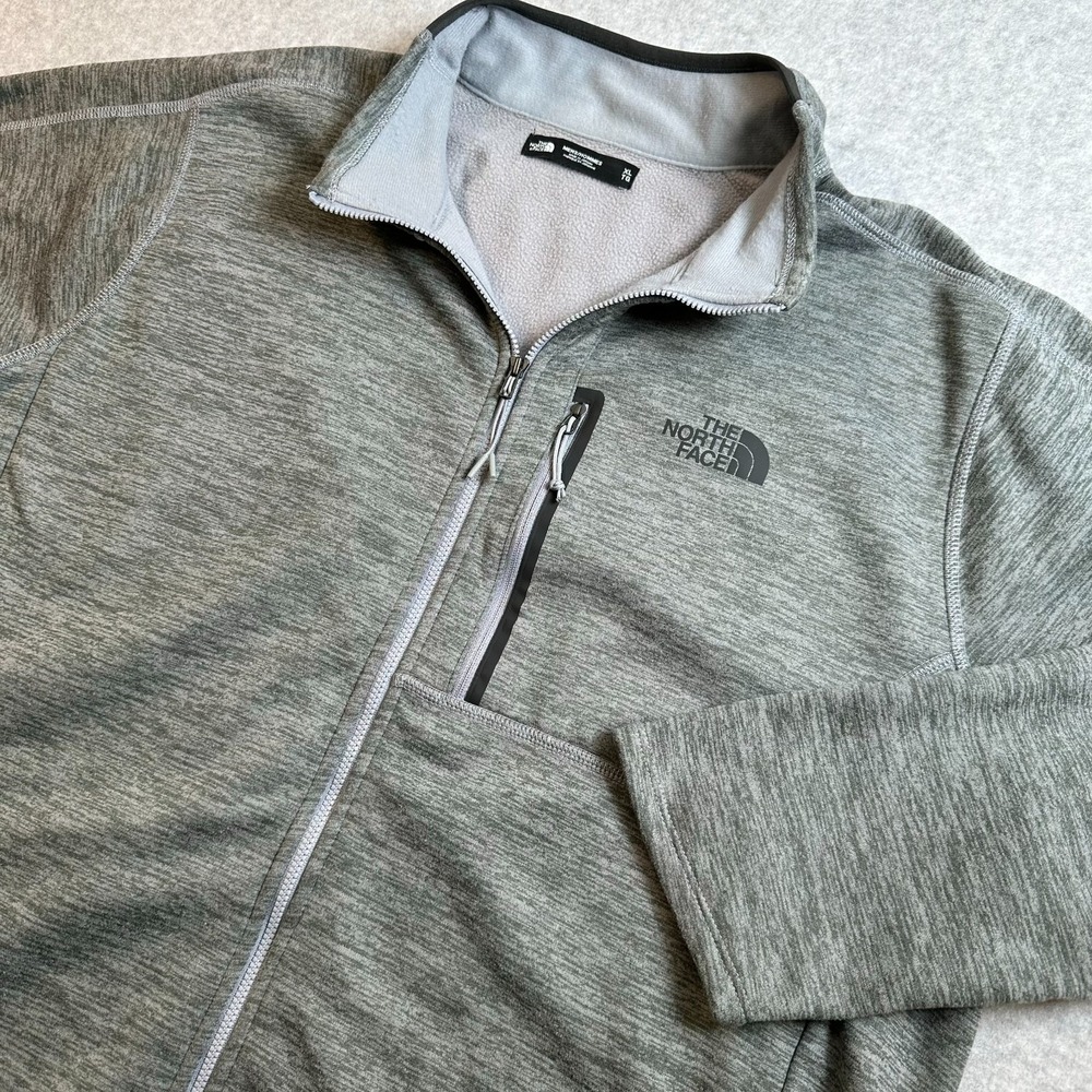 The North Face Canyonlands Full Zip Fleece Jacket Mens XL Gray Heather Pocket